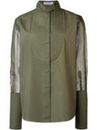 J.w.anderson 'genevive' Shirt, Women's, Size: 2, Green, Silk/cotton