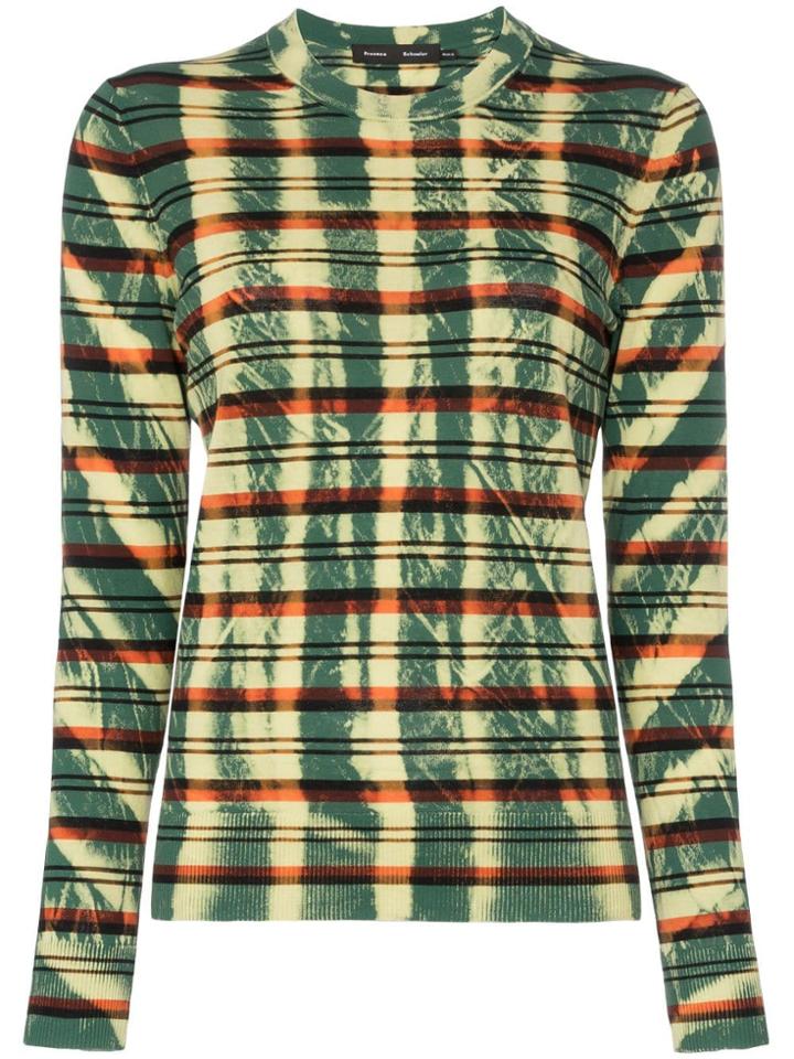 Proenza Schouler Stripe Print Tie Dye Cotton Jumper - 508