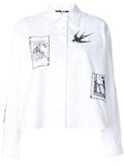 Mcq Alexander Mcqueen Cropped Button Shirt - White