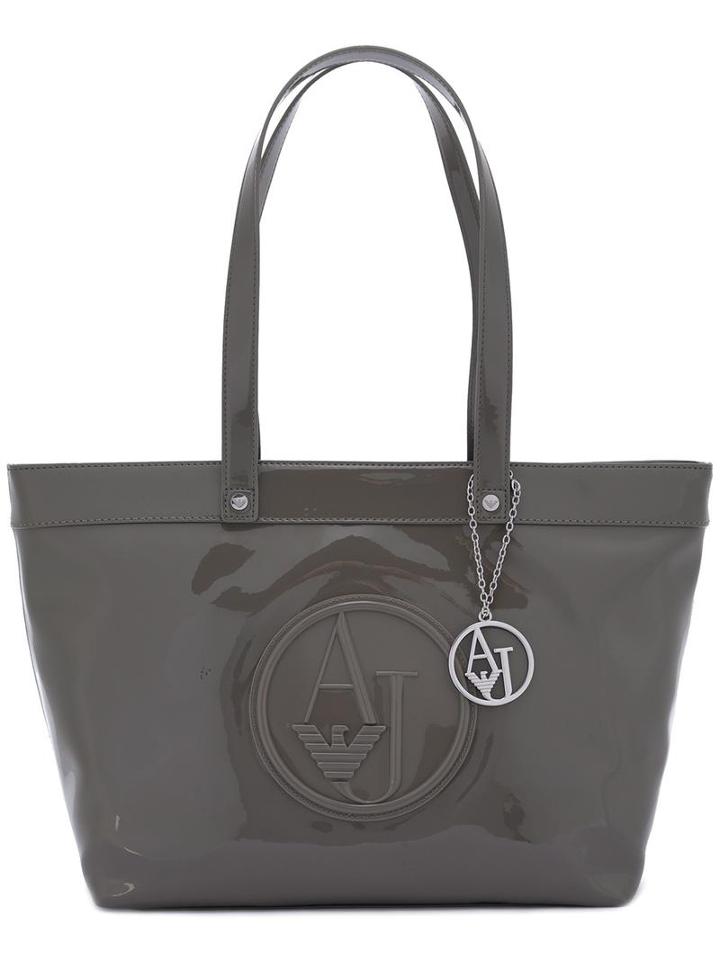Armani Jeans Logo Shopper Tote, Women's, Grey