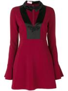 Giamba Pointed Collar Short Dress - Red