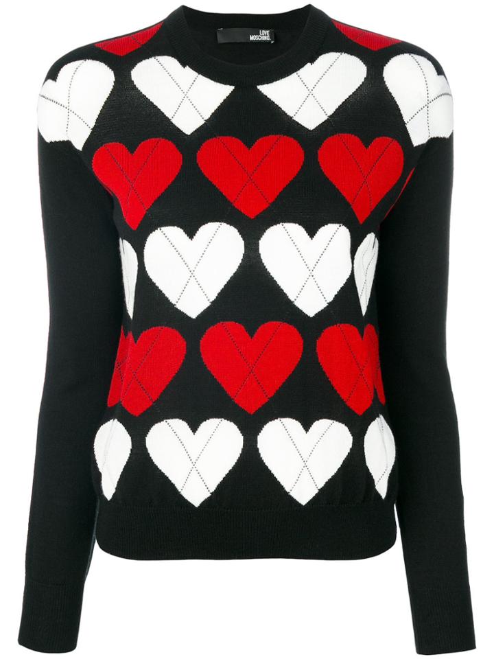 Love Moschino Heart Knitted Jumper - Black
