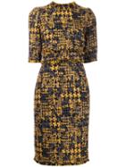 Dolce & Gabbana Tweed Pencil Dress - Yellow