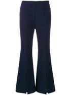 Roland Mouret Split Front Flared Trousers - Blue