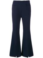 Roland Mouret Split Front Flared Trousers - Blue