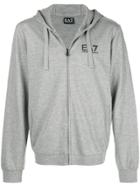 Ea7 Emporio Armani Zipped Hooded Jacket - Grey