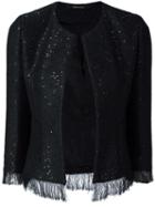 Tagliatore Cropped Jacket, Women's, Size: 42, Black, Acrylic/polyester/cupro/wool
