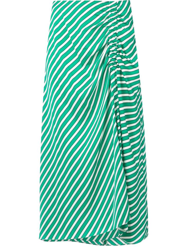 Steffen Schraut Ruched Striped Skirt - Green