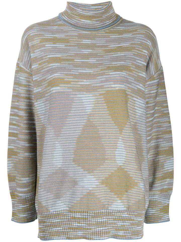 M Missoni Intarsia Knit Jumper - Blue