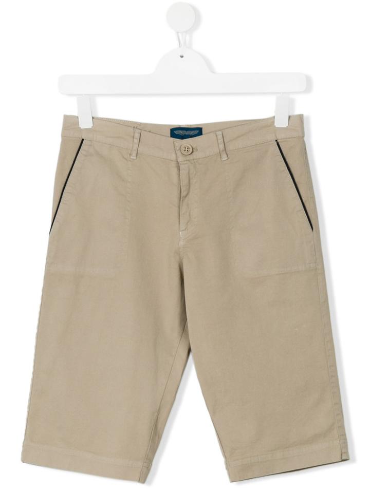 Aston Martin Kids - Contrast Detail Bermudas - Kids - Cotton/spandex/elastane - 16 Yrs, Nude/neutrals