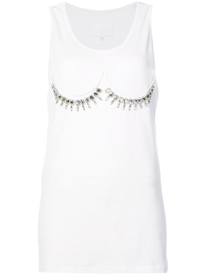 Maison Margiela Embellished Tank Top - White