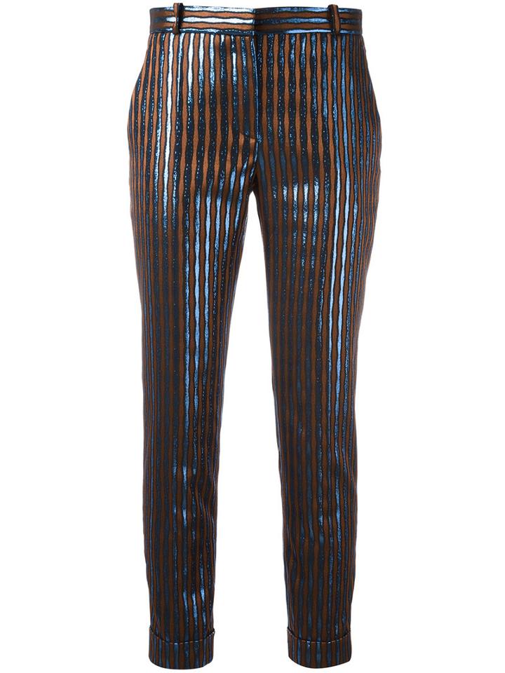 Carven Striped Pants, Women's, Size: 40, Blue, Polyester/acetate/viscose/metallized Polyester