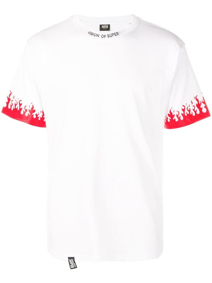 Vision Of Super Flame Cuff T-shirt - White