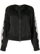 Tom Ford Floral Lace Inserts Hooded Jacket - Black