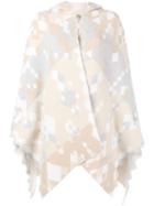 Peter Pilotto Geometric Ottoman Cape, Women's, Nude/neutrals, Wool/angora/polyamide/spandex/elastane