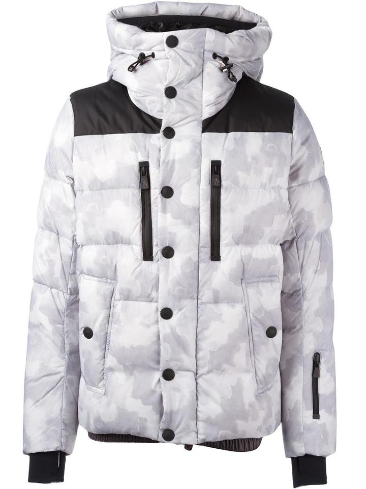 Moncler Grenoble Hooded Buttoned Jacket, Men's, Size: 1, Grey, Feather Down/polyamide/polyester