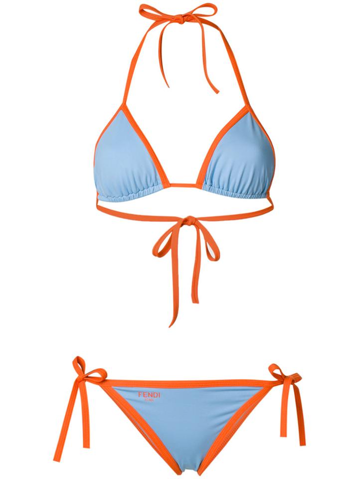 Fendi Contrast Bikini Set - Blue
