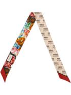 Gucci Gucci Invite And Flowers Print Silk Neck Bow - Nude & Neutrals
