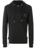 Les Hommes Lace-up Detail Hoodie - Black