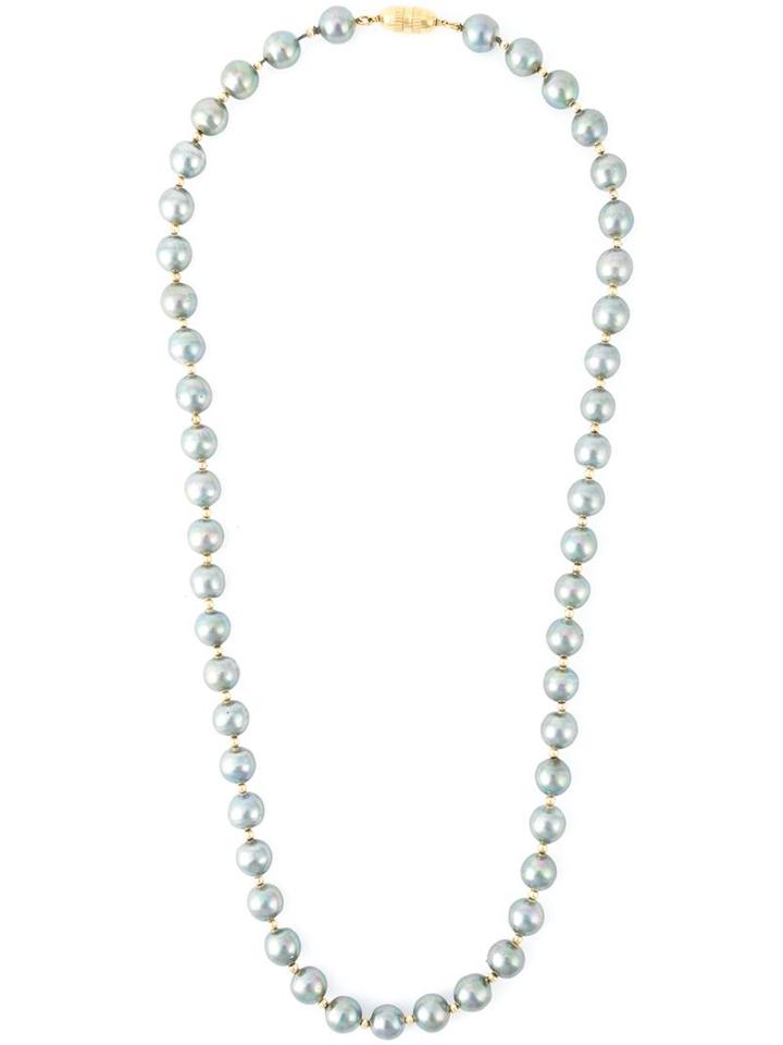 Céline Vintage Beaded Necklace, Women's, Grey