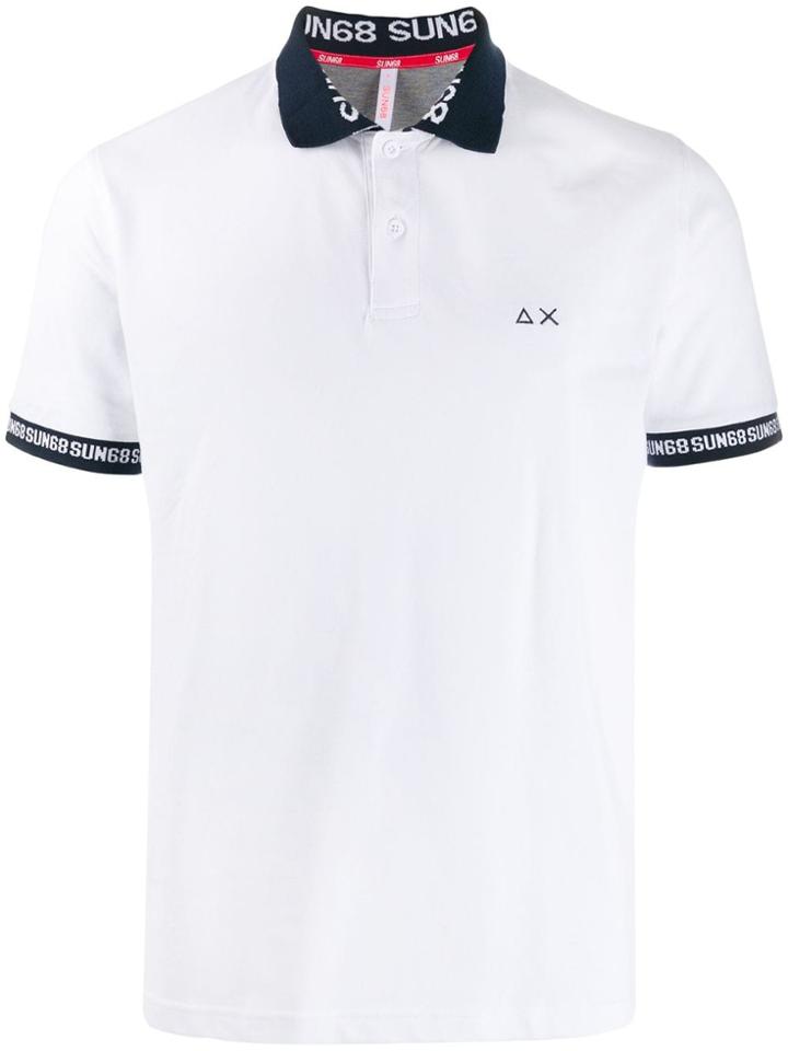 Sun 68 Chest Logo Polo Shirt - White