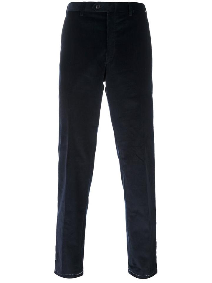 Brioni Slim Fit Chinos, Men's, Size: 54, Blue, Cotton/spandex/elastane