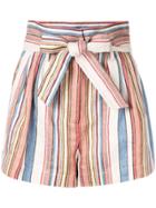 Frame Striped Tie-waist Shorts - Multicolour