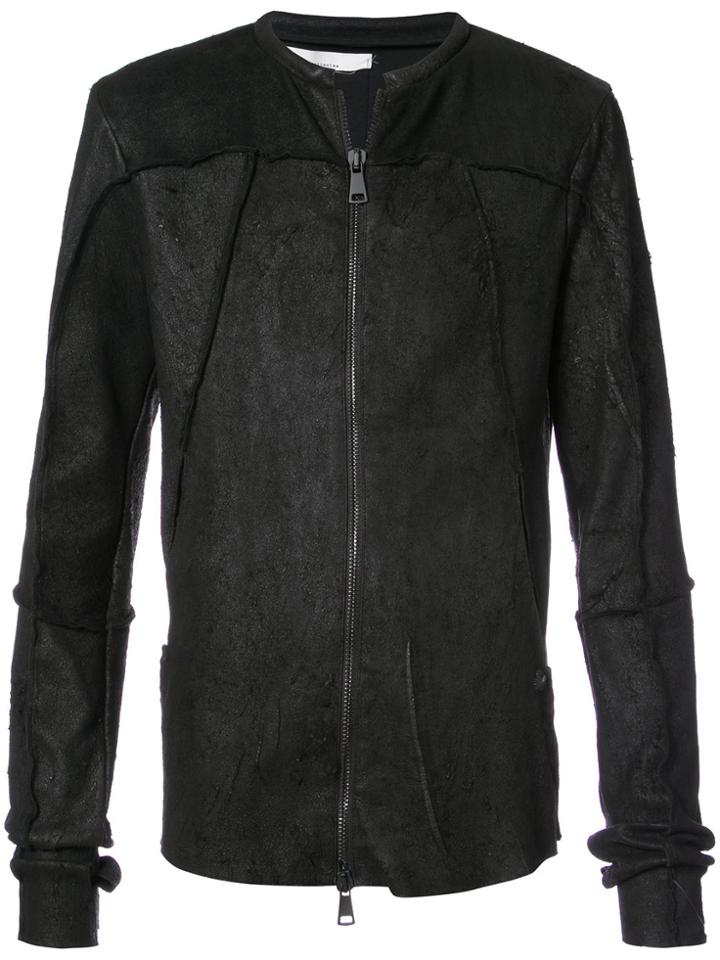 Nostra Santissima Raised Seams Leather Jacket - Black