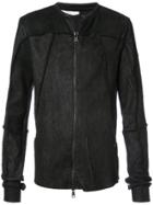 Nostra Santissima Raised Seams Leather Jacket - Black