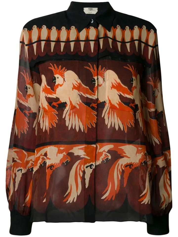 Fendi Parrot Print Shirt - Orange