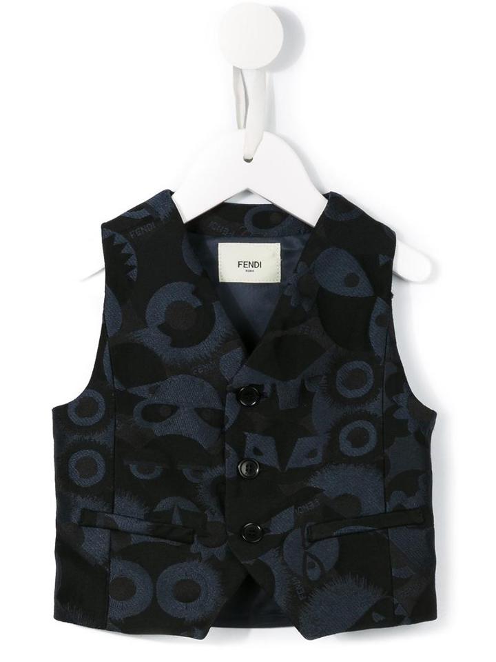 Fendi Kids Bag Bugs Gilet, Toddler Boy's, Size: 24 Mth, Blue