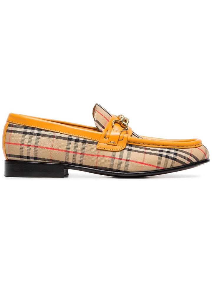 Burberry Multicoloured The 1983 Check Link Loafers - Yellow & Orange