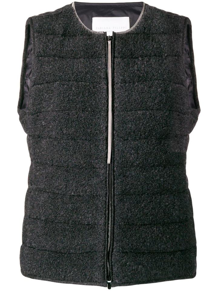 Fabiana Filippi Textured Gilet - Grey