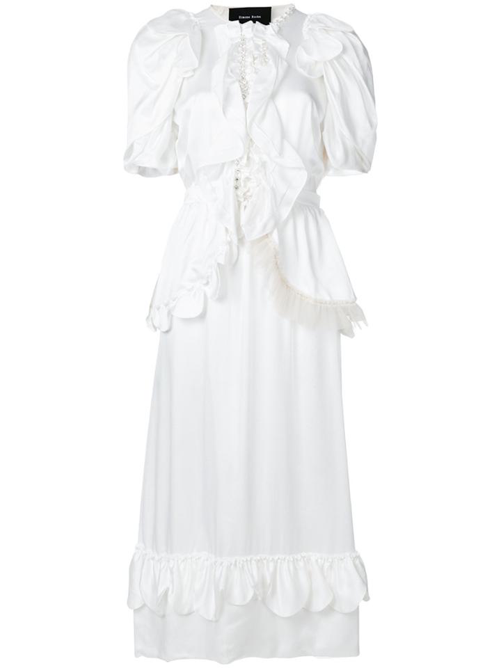 Simone Rocha Scalloped Midi Dress - Nude & Neutrals