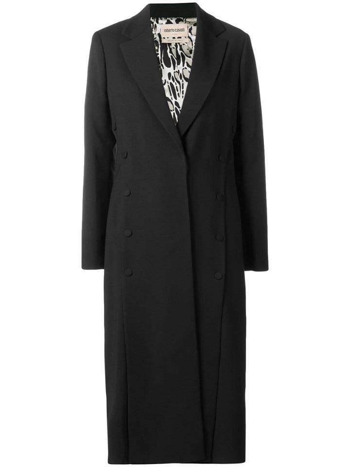 Roberto Cavalli Single Breasted Coat - Black
