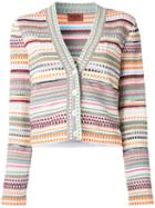 Missoni - V-neck Striped Cardigan - Women - Nylon/viscose - 46, Nylon/viscose