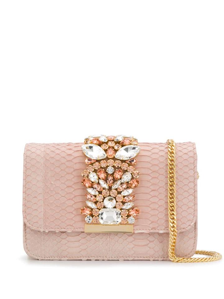 Emanuela Caruso Crystal Embellished Clutch - Pink