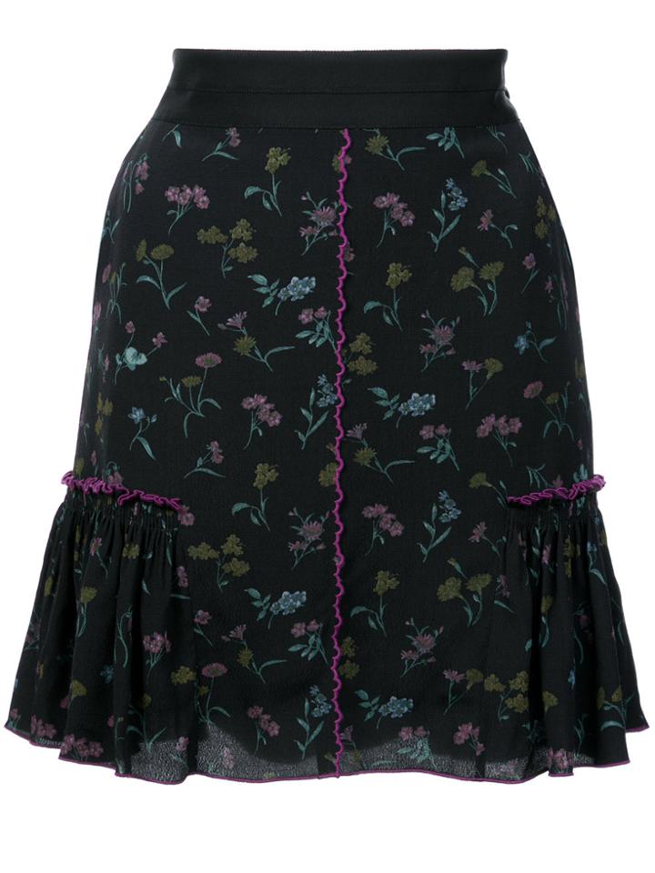 Coach Floral Bow Print Skirt - Black