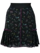 Coach Floral Bow Print Skirt - Black