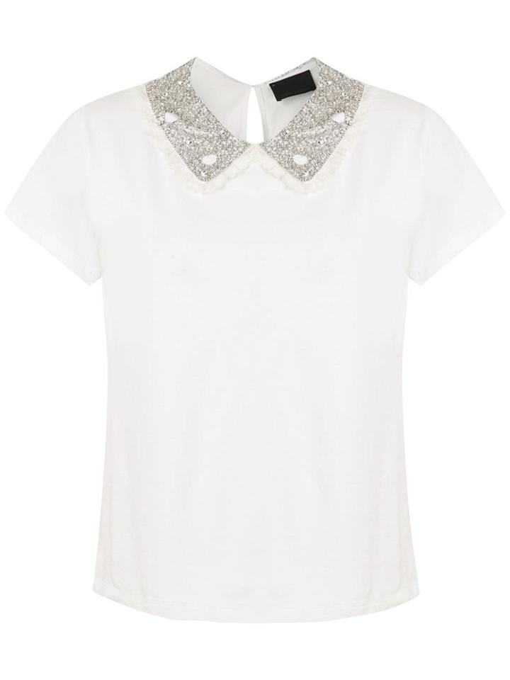 Andrea Bogosian Embroidered Collar Publi T-shirt - White