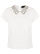 Andrea Bogosian Embroidered Collar Publi T-shirt - White
