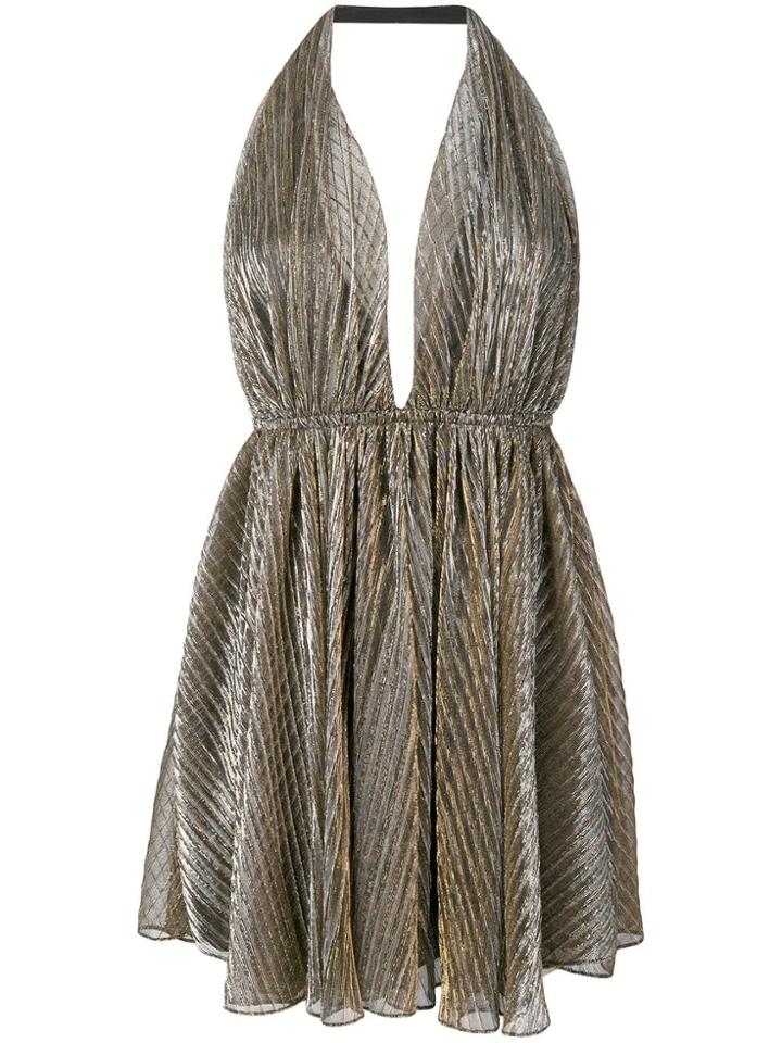 Saint Laurent Backless Lurex Dress - Gold