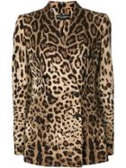 Dolce & Gabbana Leopard Print Double Breasted Blazer - Multicolour
