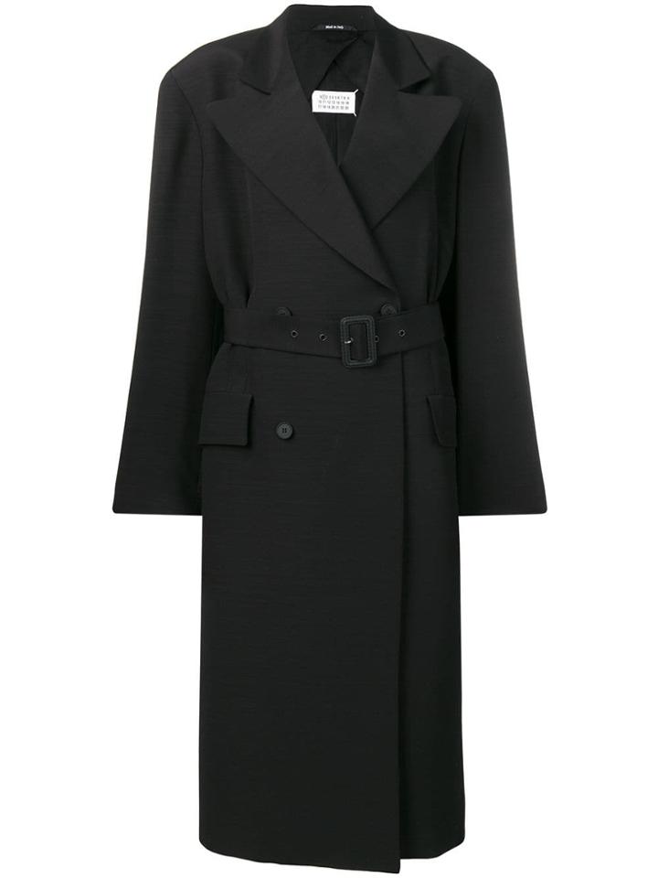 Maison Margiela Long Classic Coat - Black