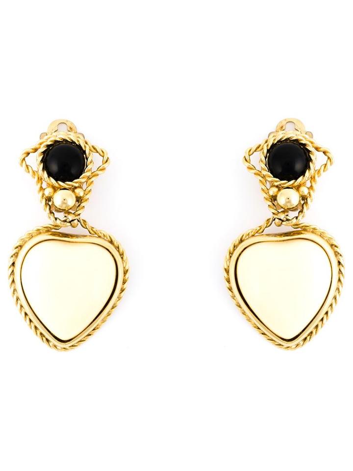 Lanvin Vintage Heart Pendant Earrings