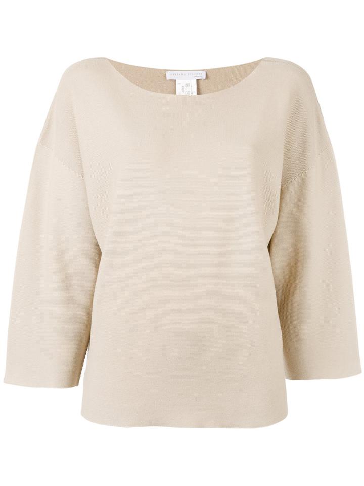 Fabiana Filippi Three-quarters Flared Sleeves Jumper, Women's, Size: 42, Nude/neutrals, Cotton