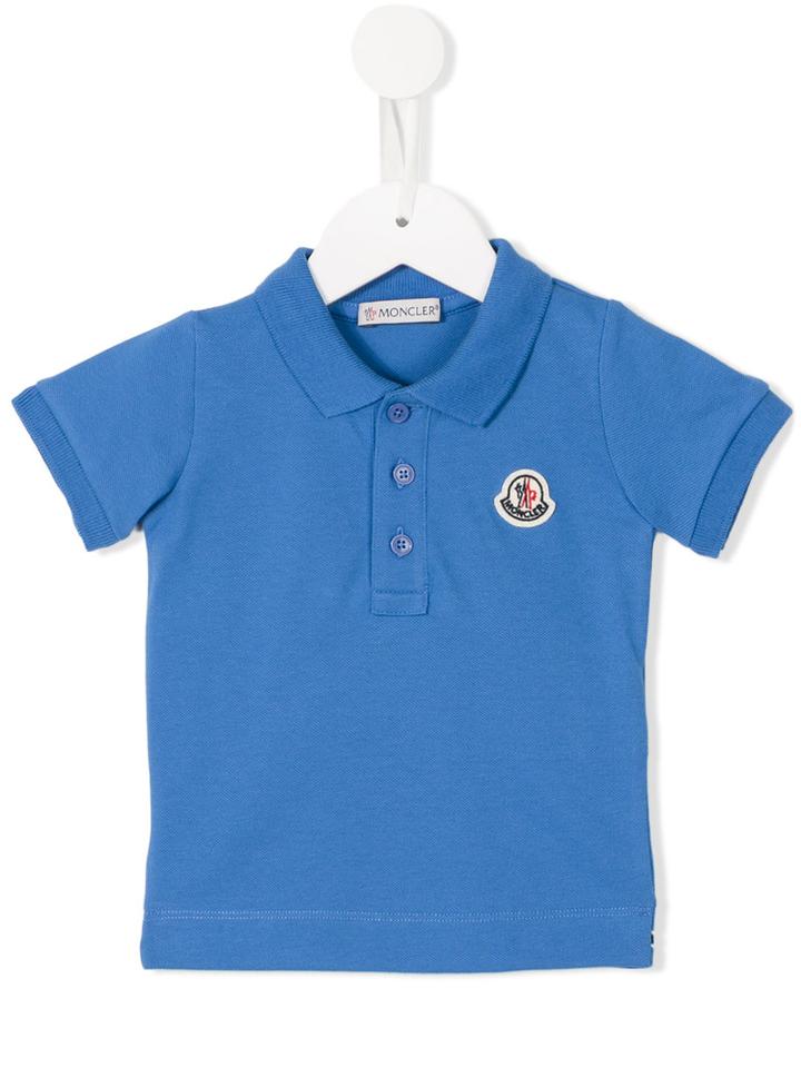 Moncler Kids Embroidered Logo Polo Shirt, Boy's, Size: 18-24 Mth, Blue