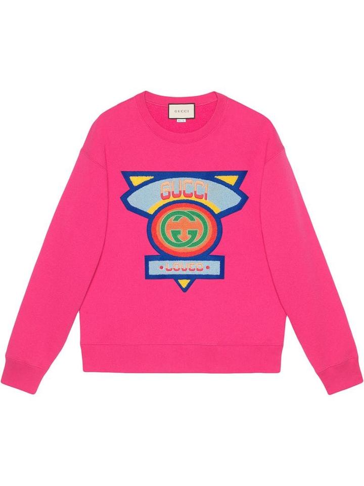 Gucci Sweatshirt With Gucci '80s Patch - Pink