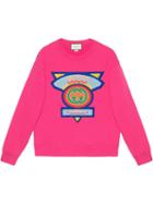 Gucci Sweatshirt With Gucci '80s Patch - Pink