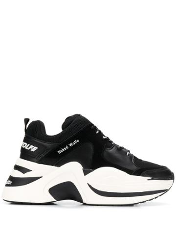 Naked Wolfe Logo Print Low-top Sneakers - Black